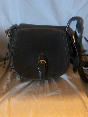 Sam Edelman Black Leather Buckle Crossbody Bag